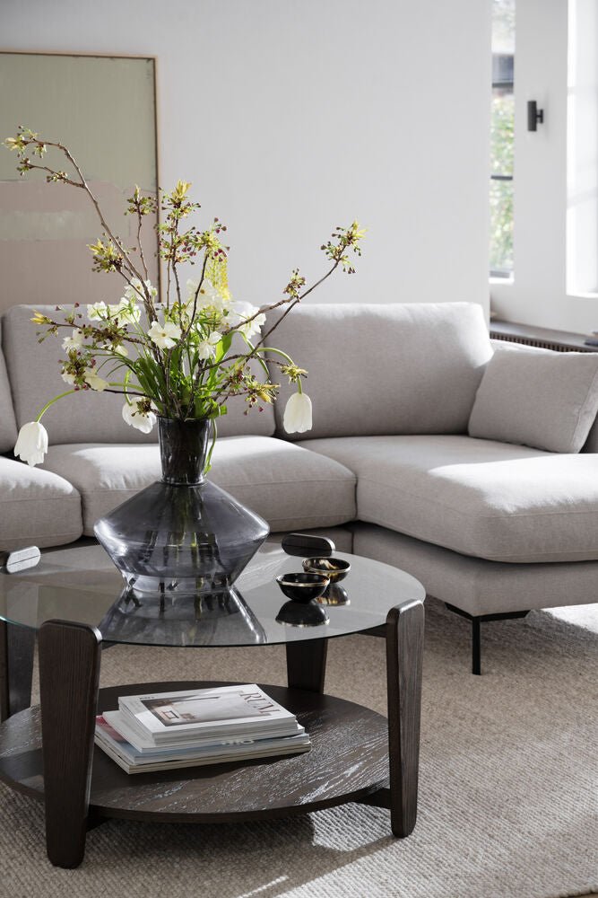 Arran Soffbord Brun Ek/Glas Ø93 | Rowico Home | 7340126580004 | 121274 | Maessing Interiör
