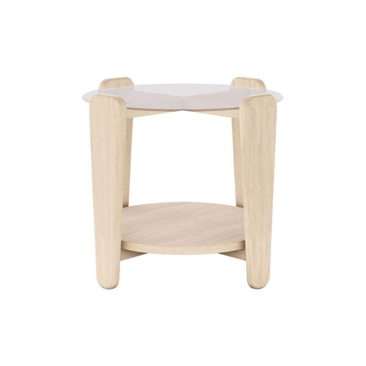 Arran Soffbord Vitpigmenterad Ek/Glas Ø52 | Rowico Home | 7340126579992 | 121273 | Maessing Interiör