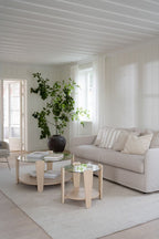 Arran Soffbord Vitpigmenterad Ek/Glas Ø52 | Rowico Home | 7340126579992 | 121273 | Maessing Interiör