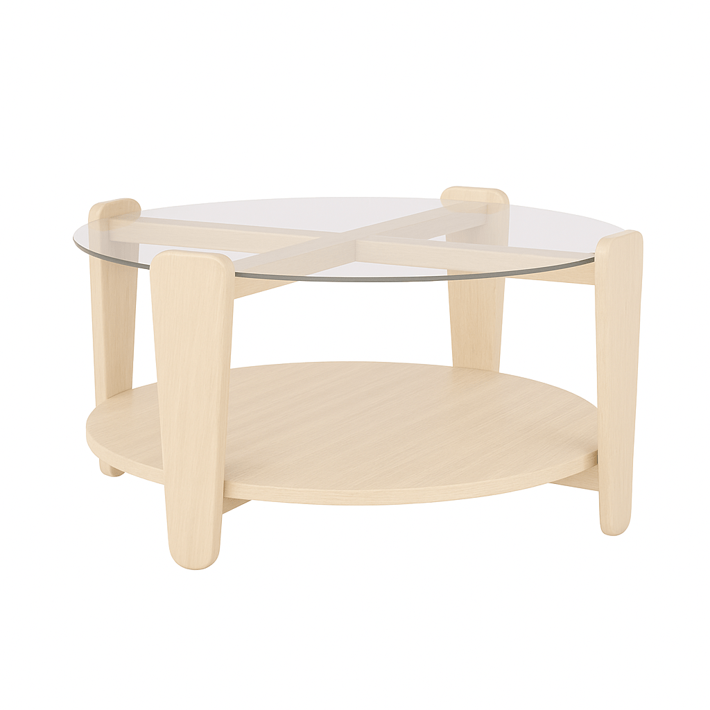 Arran Soffbord Vitpigmenterad Ek/Glas Ø93 | Rowico Home | 7340126579985 | 121272 | Maessing Interiör