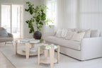 Arran Soffbord Vitpigmenterad Ek/Glas Ø93 | Rowico Home | 7340126579985 | 121272 | Maessing Interiör