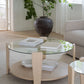 Arran Soffbord Vitpigmenterad Ek/Glas Ø93 | Rowico Home | 7340126579985 | 121272 | Maessing Interiör