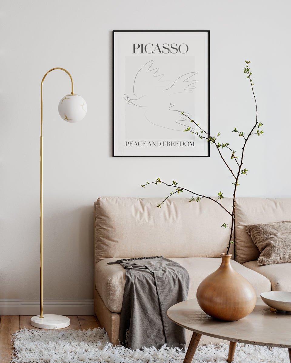 Bellagio Golvlampa 163 Mässing/Vit | By Rydéns | 7391741013194 | 4101050-5000 | Maessing Interiör