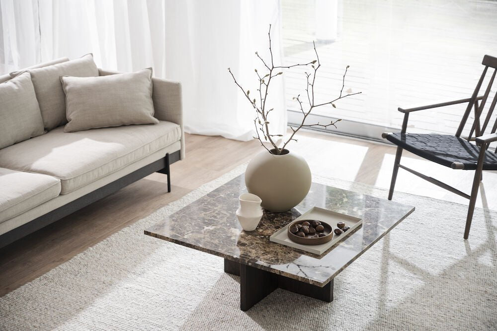 Brooksville Soffbord Brun Marmor/Brun Ek 90 | Rowico Home | 7340126554845 | 120790 | Maessing Interiör