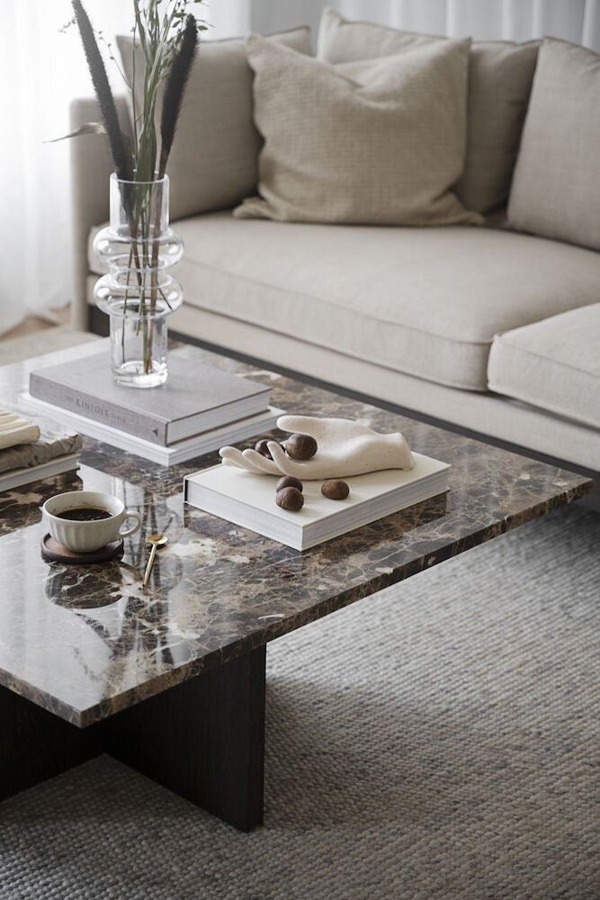 Brooksville Soffbord Brun Marmor/Brun Ek 90 | Rowico Home | 7340126554845 | 120790 | Maessing Interiör