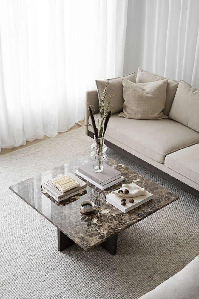 Brooksville Soffbord Brun Marmor/Brun Ek 90 | Rowico Home | 7340126554845 | 120790 | Maessing Interiör