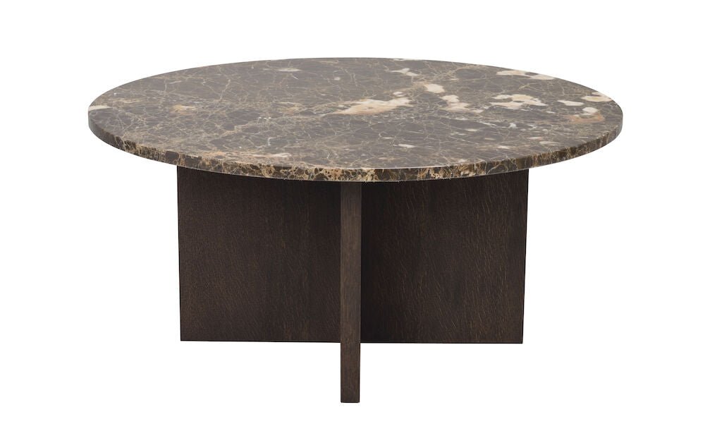 Brooksville Soffbord Brun Marmor/Brun Ek Ø90 | Rowico Home | 7340126554807 | 120786 | Maessing Interiör