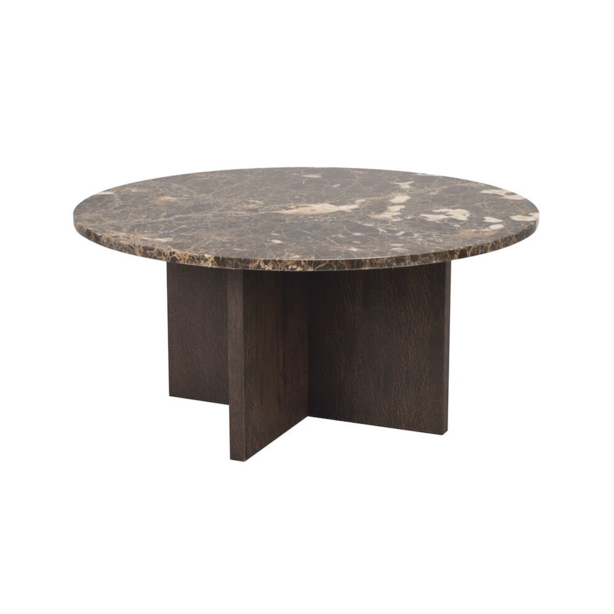 Brooksville Soffbord Brun Marmor/Brun Ek Ø90 | Rowico Home | 7340126554807 | 120786 | Maessing Interiör