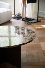Brooksville Soffbord Brun Marmor/Brun Ek Ø90 | Rowico Home | 7340126554807 | 120786 | Maessing Interiör