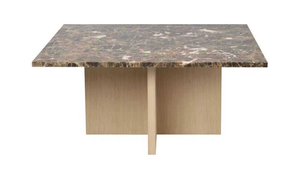 Brooksville Soffbord Brun Marmor/vitpigment Ek 90 | Rowico Home | 7340126554821 | 120788 | Maessing Interiör