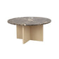Brooksville Soffbord Brun Marmor/Vitpigmenterad Ek Ø90 | Rowico Home | 7340126554401 | 120784 | Maessing Interiör