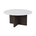 Brooksville Soffbord Vit Marmor/Brun Ek Ø90 | Rowico Home | 7340126554814 | 120787 | Maessing Interiör