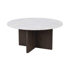 Brooksville Soffbord Vit Marmor/Brun Ek Ø90 | Rowico Home | 7340126554814 | 120787 | Maessing Interiör