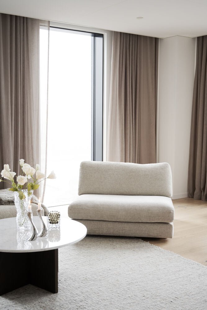 Brooksville Soffbord Vit Marmor/Brun Ek Ø90 | Rowico Home | 7340126554814 | 120787 | Maessing Interiör