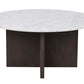 Brooksville Soffbord Vit Marmor/Brun Ek Ø90 | Rowico Home | 7340126554814 | 120787 | Maessing Interiör
