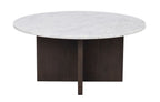 Brooksville Soffbord Vit Marmor/Brun Ek Ø90 | Rowico Home | 7340126554814 | 120787 | Maessing Interiör
