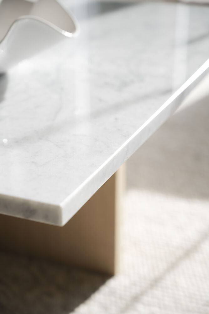 Brooksville Soffbord Vit Marmor/Vitpigmenterad Ek 90 | Rowico Home | 7340126554838 | 120789 | Maessing Interiör
