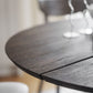Carradale Matbord Brun Ek/Svarta V - ben Ø130 | Rowico Home | 7340126559925 | 121216 | Maessing Interiör