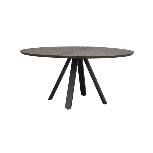 Carradale Matbord Brun Ek/Svarta V - ben Ø150 | Rowico Home | 7340126549285 | 120323 | Maessing Interiör