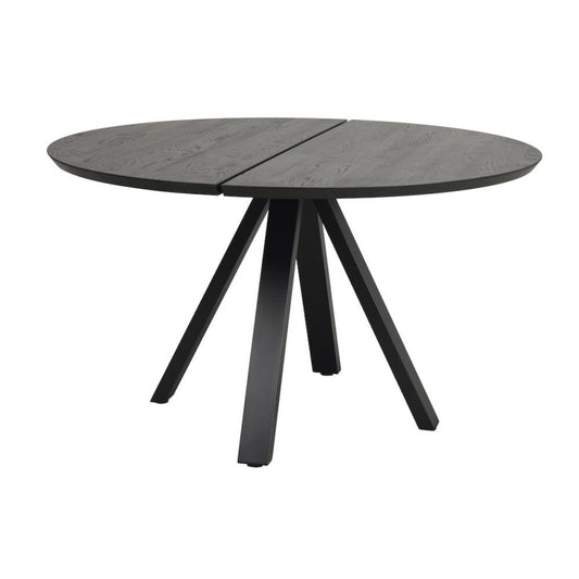 Carradale Matbord Svart Ek/Svarta V - ben Ø130 | Rowico Home | 7340126559949 | 121217 | Maessing Interiör