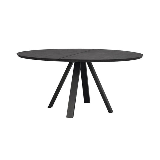 Carradale Matbord Svart Ek/Svarta V - ben Ø150 | Rowico Home | 7340126552650 | 120328 | Maessing Interiör