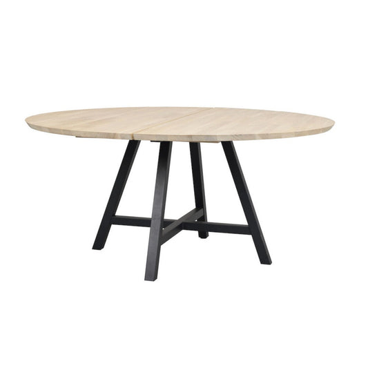 Carradale Matbord Vitpigmenterad Ek/Svarta A - ben Ø150 | Rowico Home | 7340126549407 | 120342 | Maessing Interiör