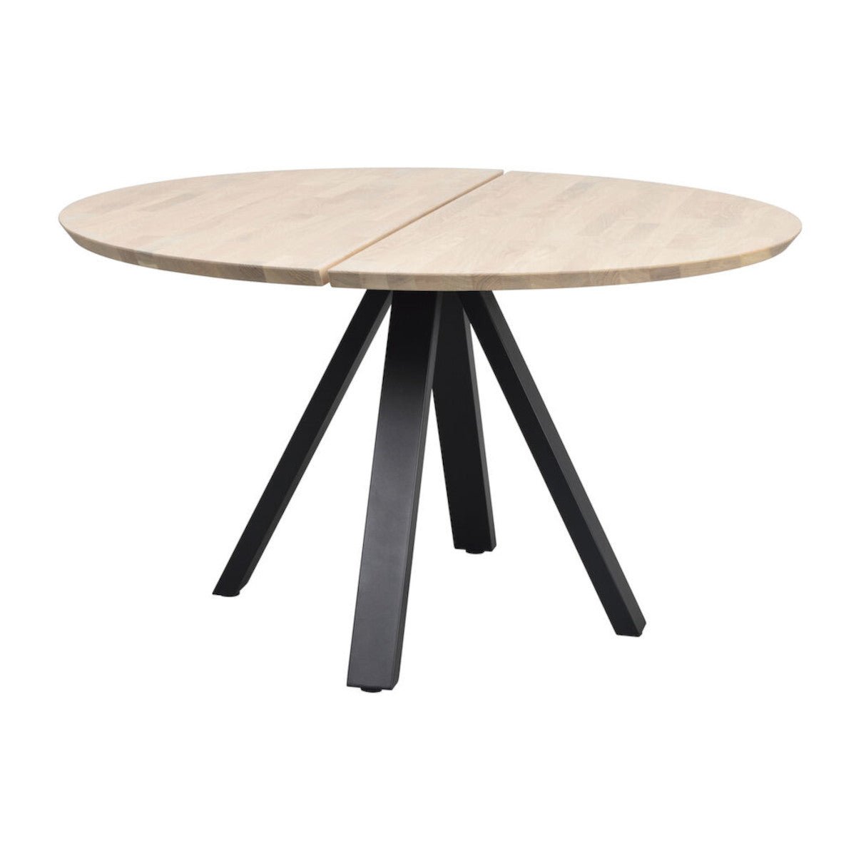 Carradale Matbord Vitpigmenterad Ek/Svarta V - ben Ø130 | Rowico Home | 7340126559895 | 121215 | Maessing Interiör