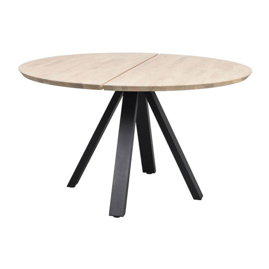 Carradale Matbord Vitpigmenterad Ek/Svarta V - ben Ø130 | Rowico Home | 7340126559895 | 121215 | Maessing Interiör