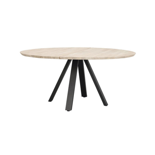 Carradale Matbord Vitpigmenterad Ek/Svarta V - ben Ø150 | Rowico Home | 7340126549254 | 120322 | Maessing Interiör