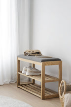 Confetti Bänk/Skoställ Ek/Mörkgrå | Rowico Home | 7340126551998 | 103821 | Maessing Interiör