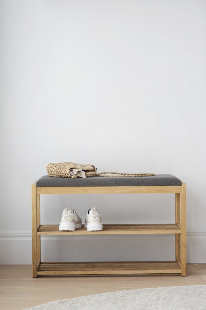 Confetti Bänk/Skoställ Ek/Mörkgrå | Rowico Home | 7340126551998 | 103821 | Maessing Interiör