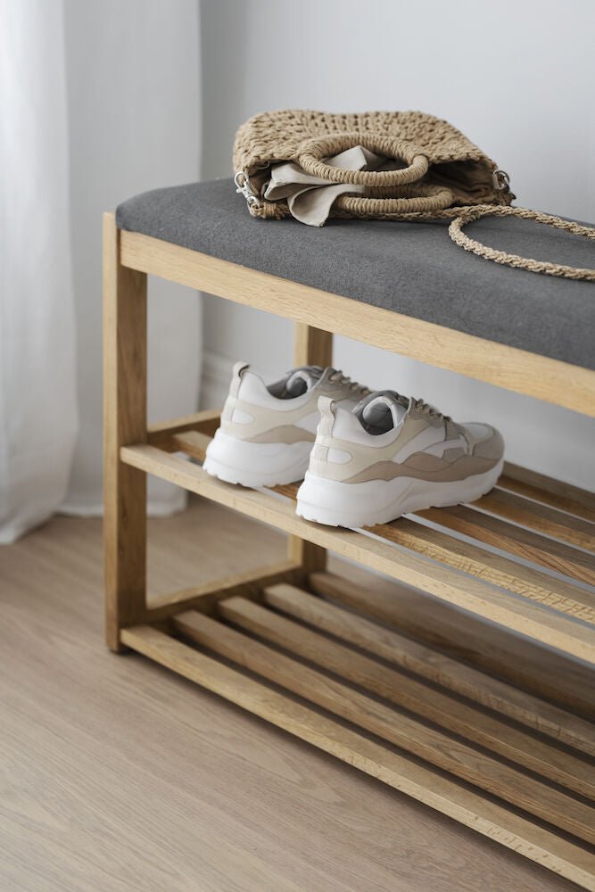 Confetti Bänk/Skoställ Ek/Mörkgrå | Rowico Home | 7340126551998 | 103821 | Maessing Interiör