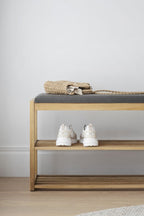 Confetti Bänk/Skoställ Ek/Mörkgrå | Rowico Home | 7340126551998 | 103821 | Maessing Interiör