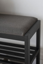 Confetti Bänk/Skoställ Svart Ek/Mörkgrå | Rowico Home | 7340126552018 | 103823 | Maessing Interiör