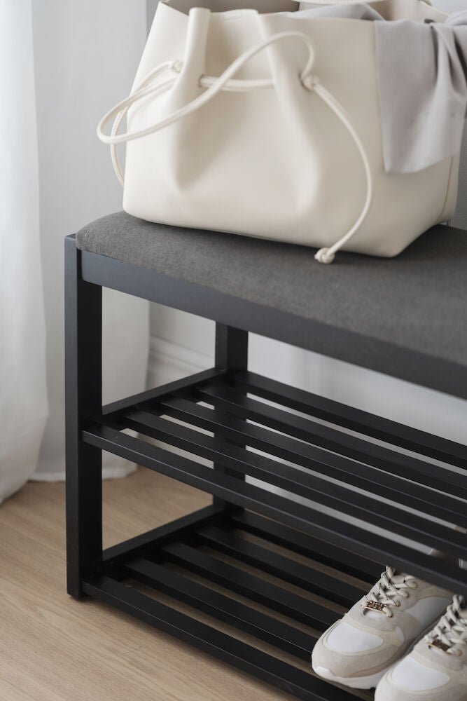 Confetti Bänk/Skoställ Svart Ek/Mörkgrå | Rowico Home | 7340126552018 | 103823 | Maessing Interiör