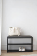 Confetti Bänk/Skoställ Svart Ek/Mörkgrå | Rowico Home | 7340126552018 | 103823 | Maessing Interiör