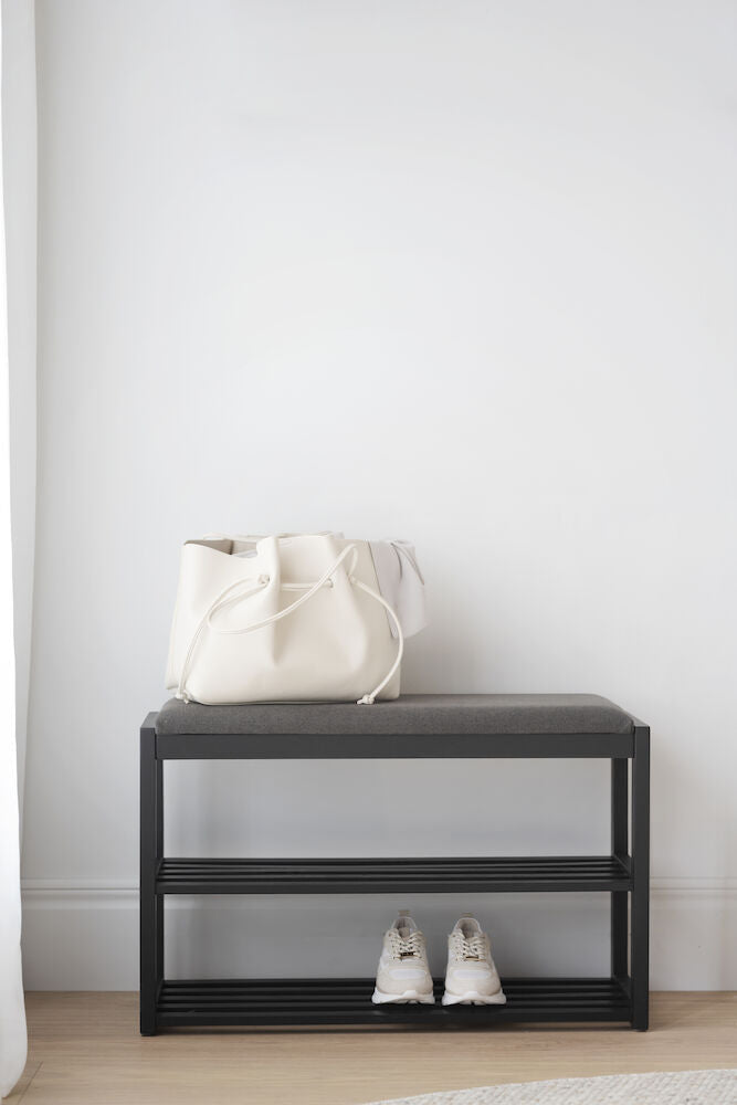 Confetti Bänk/Skoställ Svart Ek/Mörkgrå | Rowico Home | 7340126552018 | 103823 | Maessing Interiör
