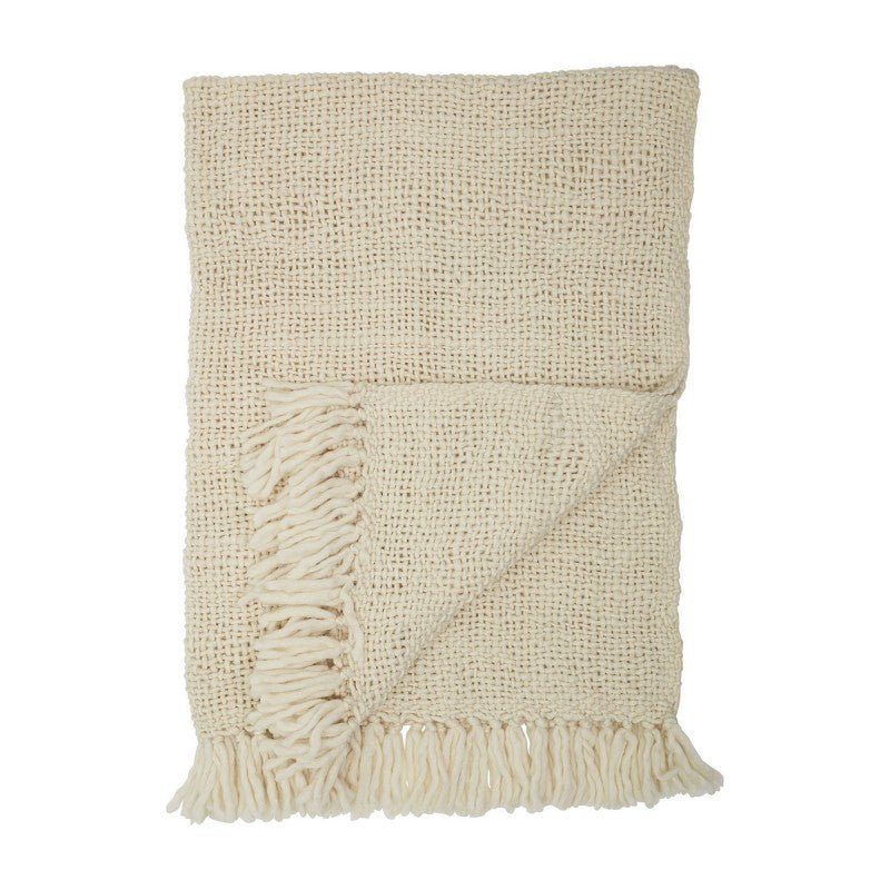 Decke Pläd Creme | Bloomingville | 5711173169085 | 63716 | Maessing Interiör
