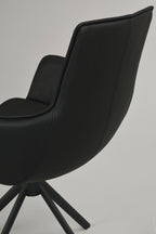 Lowell Karmstol Svart Läder/Svart | Rowico Home | 7340126549872 | 120261 | Maessing Interiör