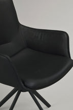 Lowell Karmstol Svart Läder/Svart | Rowico Home | 7340126549872 | 120261 | Maessing Interiör