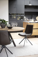 Lowell Stol Brunt Läder/Svart | Rowico Home | 7340126549759 | 120249 | Maessing Interiör