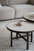 Marsden Soffbord Beige/Brun Ek Ø60 | Rowico Home | 7340126559154 | 121097 | Maessing Interiör