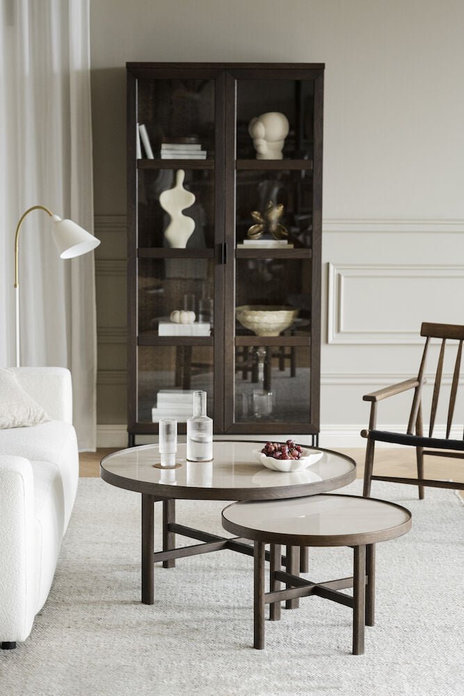 Marsden Soffbord Beige/Brun Ek Ø90 | Rowico Home | 7340126559147 | 121096 | Maessing Interiör