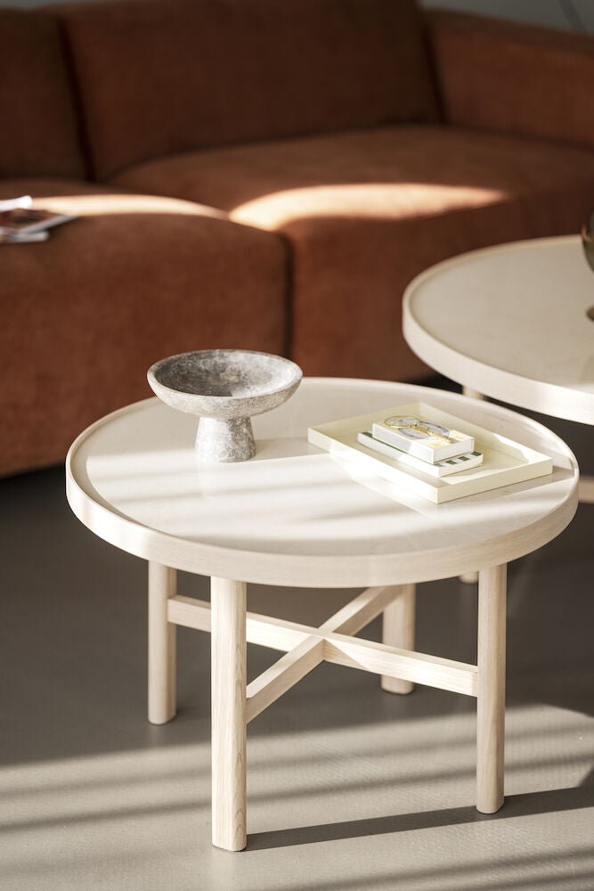 Marsden Soffbord Beige/Vitpigmenterad Ek Ø60 | Rowico Home | 7340126559130 | 121095 | Maessing Interiör