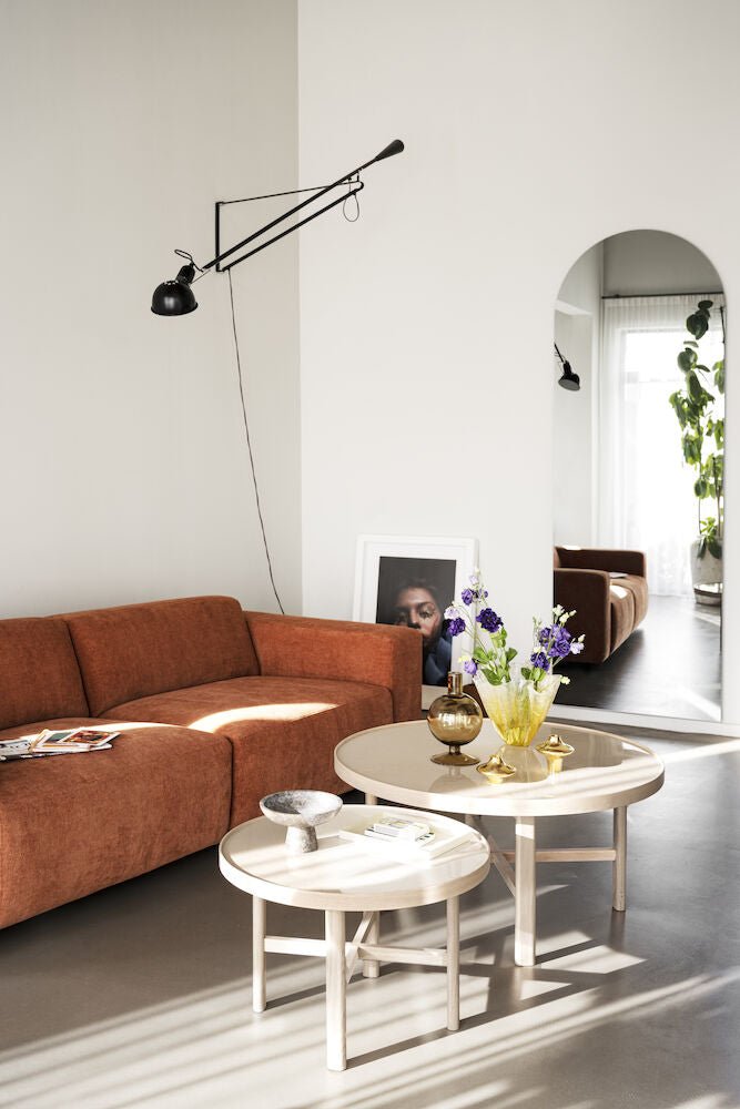 Marsden Soffbord Beige/Vitpigmenterad Ek Ø90 | Rowico Home | 7340126559123 | 121094 | Maessing Interiör