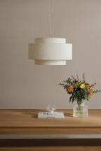 Noah 50 Bouclé Pendellampa Vit | Globen Lighting | 7319437563082 | 756308 | Maessing Interiör
