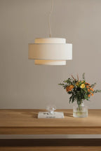 Noah 50 Bouclé Pendellampa Vit | Globen Lighting | 7319437563082 | 756308 | Maessing Interiör
