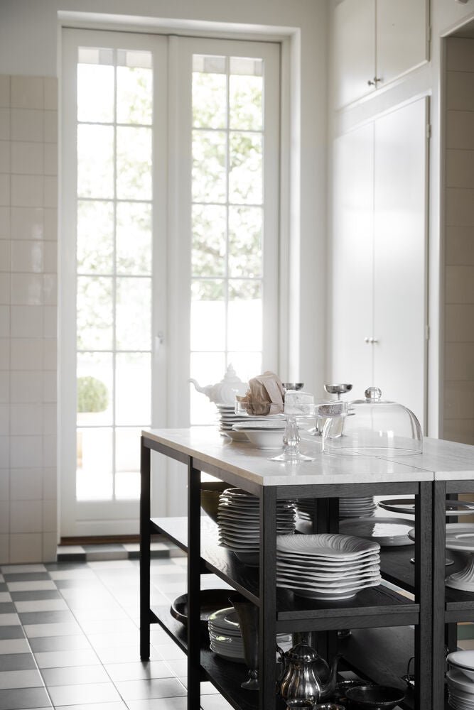 Orwel Avlastningsbord Beige Travertin/Brun Ek | Rowico Home | 7340126556184 | 120910 | Maessing Interiör