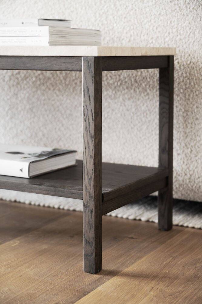 Orwel Avlastningsbord Beige Travertin/Brun Ek | Rowico Home | 7340126556207 | 120911 | Maessing Interiör