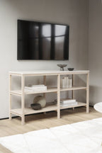 Orwel Avlastningsbord Beige Travertin/Vitpigmenterad Ek | Rowico Home | 7340126556108 | 120900 | Maessing Interiör